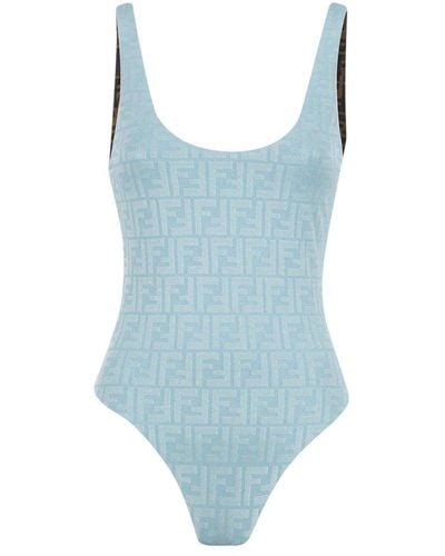 blue fendi swimsuit.